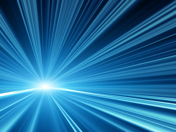 istock Abstract Speed motion in blue highway tunnel 529976543