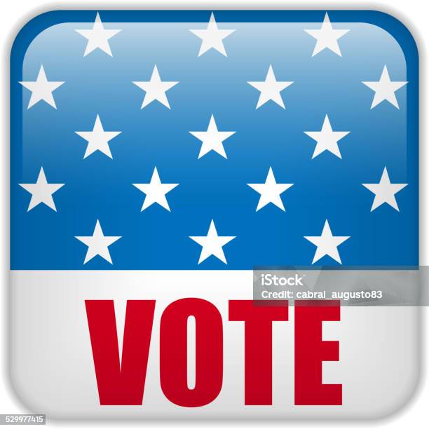 United States Election Vote Button Stock Illustration - Download Image Now - Badge, Blue, Democracy