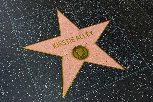 Los Angeles, USA - April 18, 2014: Kirstie Alley star on Hollywood Walk of Fame in Hollywood, California. This star is located on Hollywood Blvd. and is one of over 2000 celebrity stars embedded in the sidewalk.