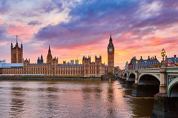 istock Big Ben and Westminster Bridge at sunset 529978701