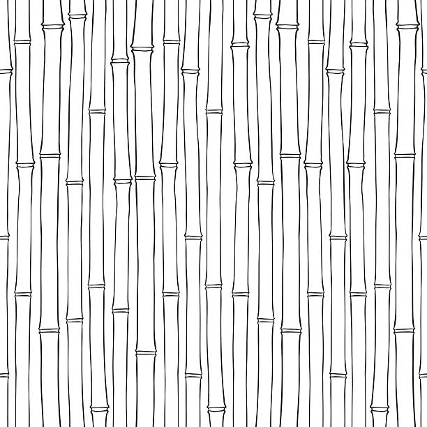 бесшовные бамбуковым рисунком. черно-белые векторные иллюстрации. - seamless bamboo backgrounds textured stock illustrations