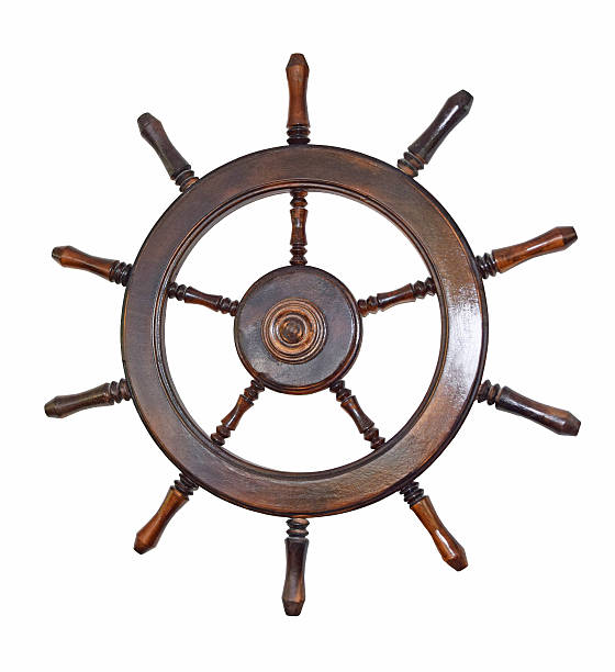 istock Decorative wooden steering wheel. 529980281