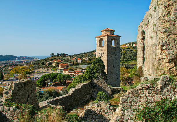 view of old town ruins in Stari Bar, Montenegro