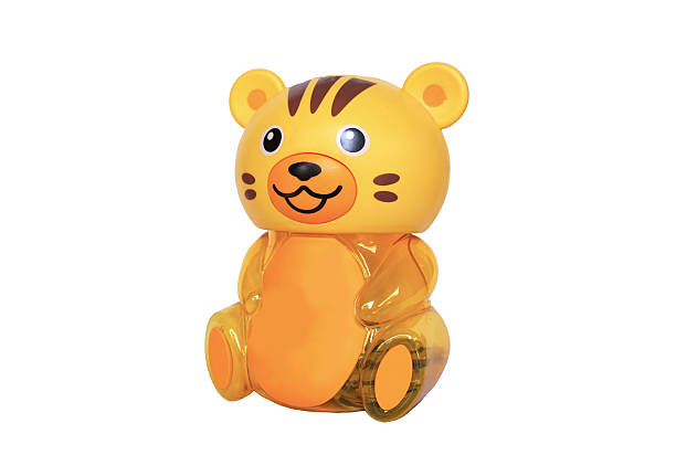 istock Yellow tiger : piggy bank on white background 529983432