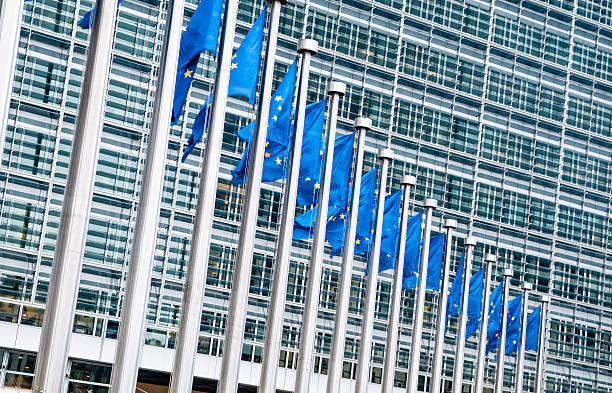 istock Flags in front of the European Commission, Brussels 529984343