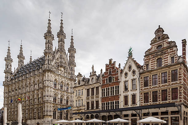 Grote Markt (Main Market) square with town hall, Leuven, Belgium