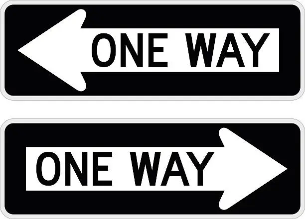 Vector illustration of One Way Sign