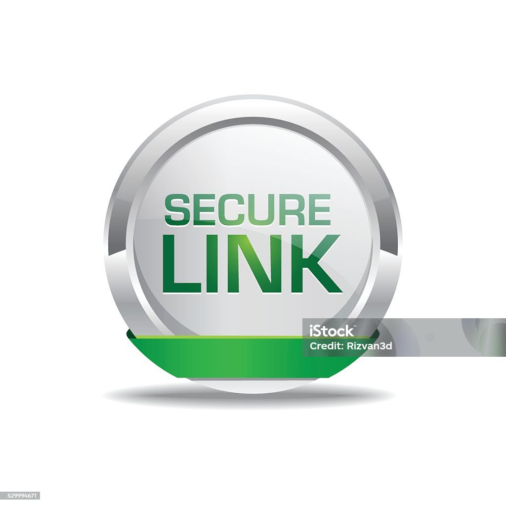 Secure Link Green Circular Vector Button Stock Illustration - Download ...