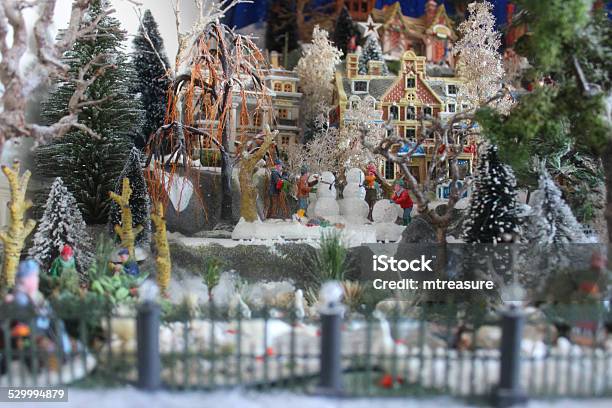 Image Of Model Christmas Village With Miniature Houses People Winterscene  Stock Photo - Download Image Now - iStock