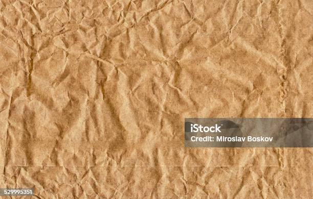 Recycle Brown Kraft Wrapping Paper Crumpled Grunge Texture Stock Photo - Download Image Now