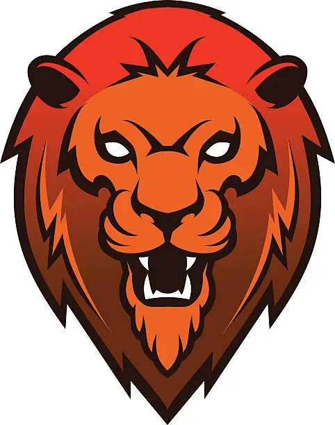 Vector illustration of Roaring lion head mascot