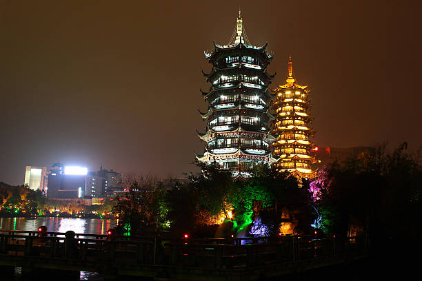 istock Gold and silver pagodas, Guilin 529996810