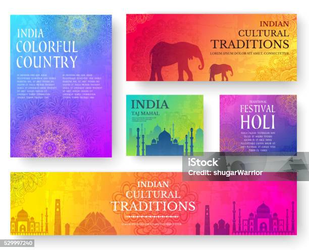 Set Of Indian Country Ornament Illustration Concept Stock Illustration - Download Image Now