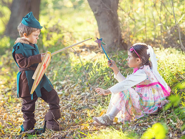 istock Cute Little Fairy and Knight 529998850