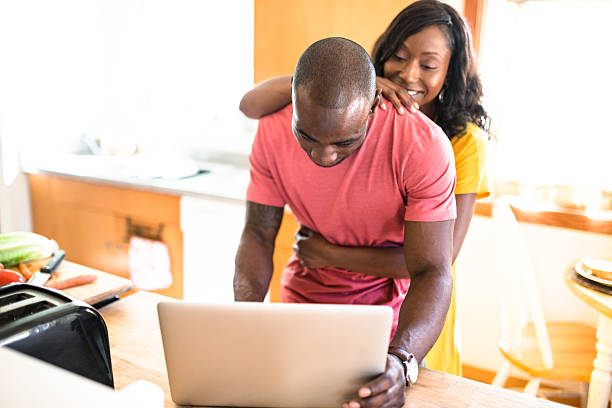 istock african family doing the breakfast on the pc 530002530