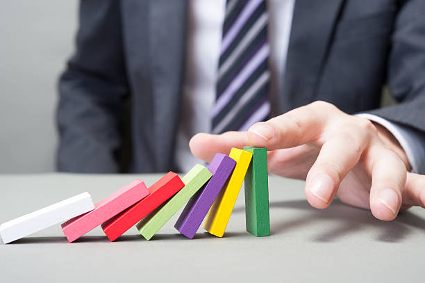 istock Domino games and businessman 530005112