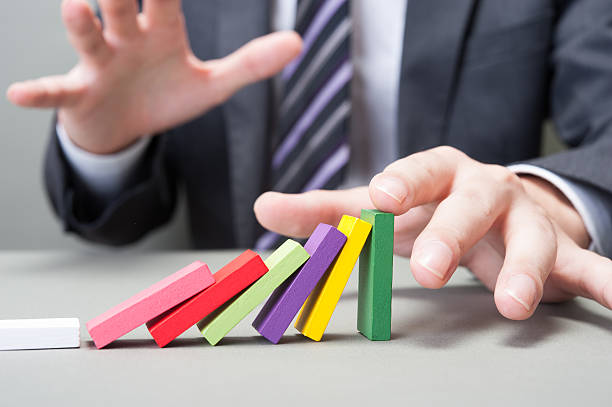 istock Domino games and businessman 530005126