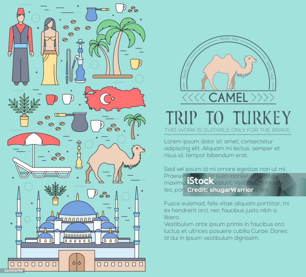 El país de Turquía Guía de viaje de vacaciones de mercancías, lugares y servicios - arte vectorial de Adulto libre de derechos