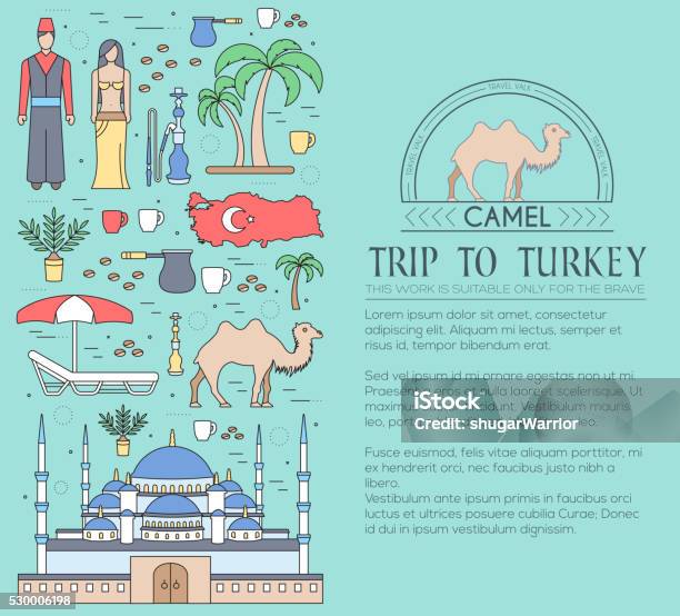 Ilustración de El País De Turquía Guía De Viaje De Vacaciones De Mercancías Lugares Y Servicios y más Vectores Libres de Derechos de Adulto