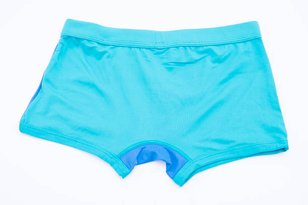 istock Children's blue swimming shorts isolated on white background. 530006637