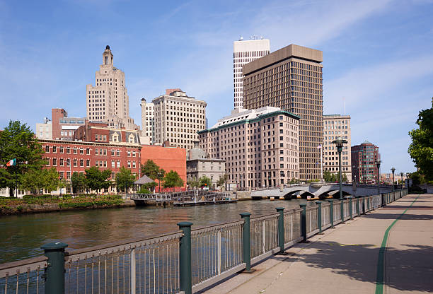 istock Office buildings and river in downtown Providence, RI 530006701