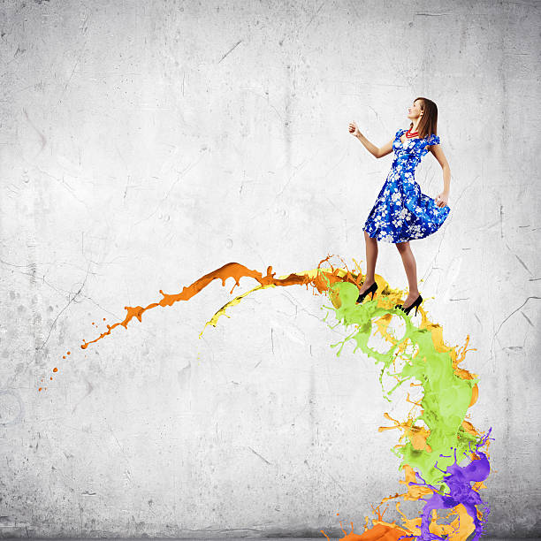 istock Woman in blue dress 530006937