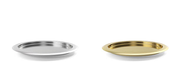 istock Restaurant tray isolated on white background. 3d illustration 530007434