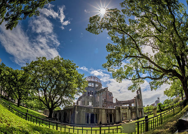 istock Hiroshima Peace Dome and Sun Star Japan 530007940