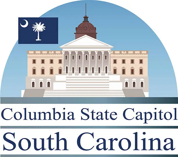 Vector illustration of Columbia State Capitol SC