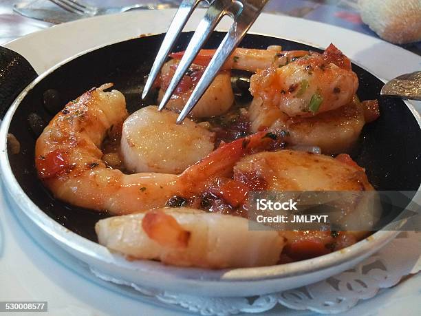 Saute Of Scallops And Prawns Stock Photo - Download Image Now - Appetizer, Close-up, Crustacean