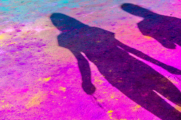 istock Silhouette in Holi Powder 530009658