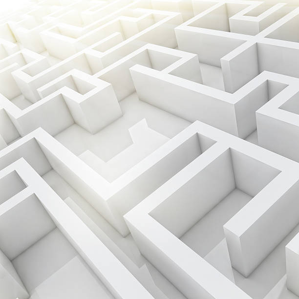 istock Part of 3d labyrinth with pure light 530010513