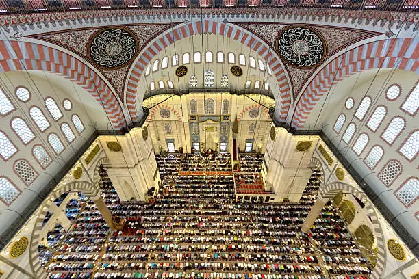 Friday praying in Suleymaniye Mosque,Istanbul ,Turkey 