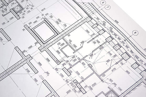 istock Drawing a floor plan of the building 530046149