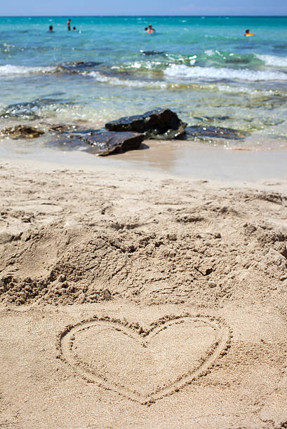 istock Heart drawn in the sand. 530050523