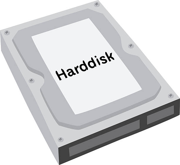 illustrations, cliparts, dessins animés et icônes de harddisk illustration vectorielle - white background inside of hard drive computer part