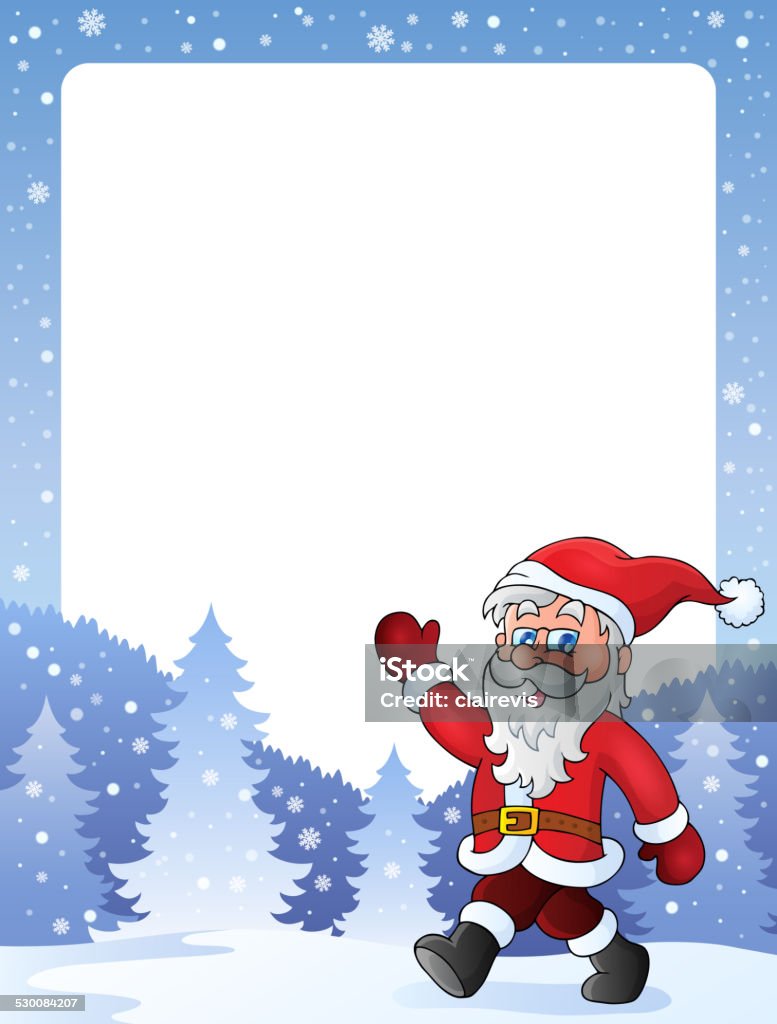 Santa Frame Background Frame With Santa Claus Theme 2 Stock Illustration - Download Image Now ...