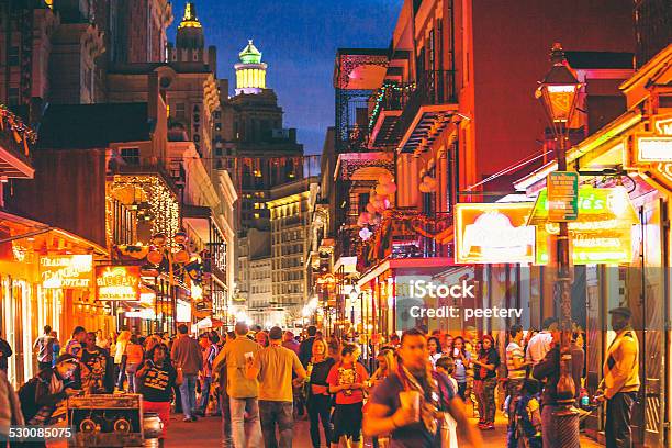 French Quarter Nightlife Stock Photo - Download Image Now - New Orleans, French Quarter, Night