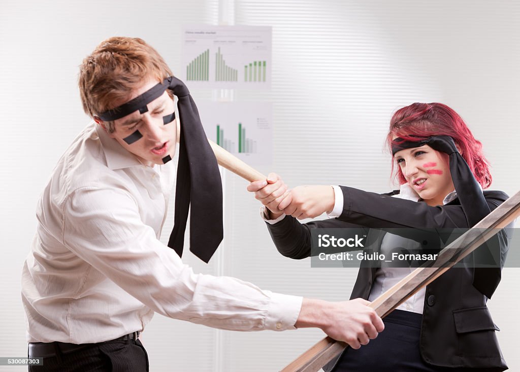 man VS woman annoyances on workplace bias gender annoyances at work in the office Adult Stock Photo