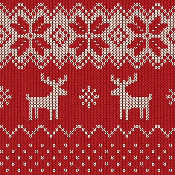 Vector illustration of Seamless Knitted Christmas Pattern