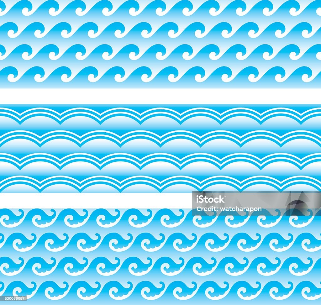 One Pattern Sea Wave Seamlessly Sea Wave Pattern 2 Stock Illustration - Download Image Now ...