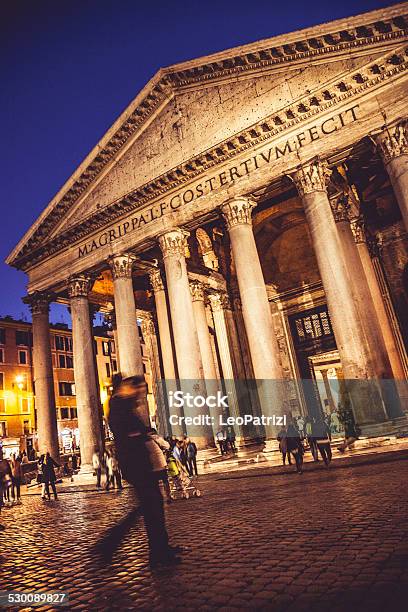 Pantheon In Rome And People Stock Photo - Download Image Now - Ancient, Ancient Civilization, Ancient Rome