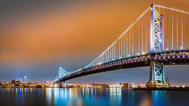 istock Ben Franklin Bridge and Philadelphia skyline by night 530098919