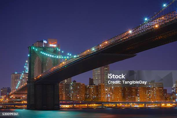 Brooklyn Bridge Night Stock Photo - Download Image Now - Brooklyn Bridge, Cityscape, Famous Place