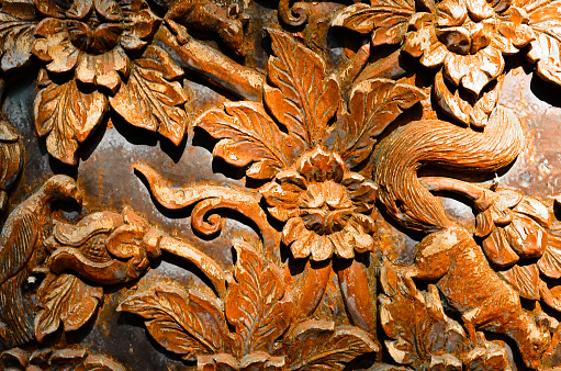 art of wood carving. Details threads.art of wood carving. Details threads.