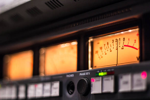 istock Glowing Audio VU Meters 530102491