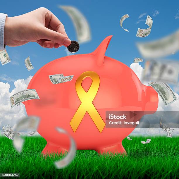 Charity Fund For Aids Concept Stock Photo - Download Image Now - AIDS, Bank Deposit Slip, Budget