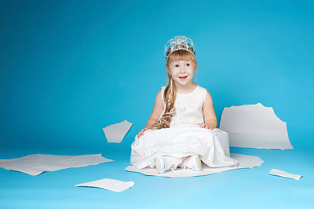 istock Little girl floating on ice floe 530103641