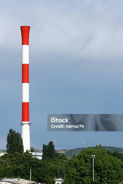 Pipes Of Heat Station In The Summer Stock Photo - Download Image Now - Blue, Business Finance and Industry, Carbon Dioxide