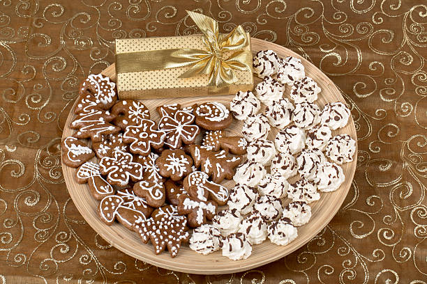 Christmas cakes close up